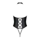 Боді з екошкіри Passion NANCY BODY 6XL/7XL black, з імітацією шнурівки та відкритим доступом - зображення 4