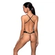 Боді з відкритим доступом Passion TASMINA BODY XXL/XXXL, black, екошкіра, шнурівки, ажурні мережива - зображення 2