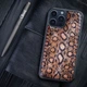 Бампер із натуральної шкіри змії Piton для Samsung S24 Plus ручна робота | Золотистий - зображення 8