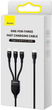 Кабель Baseus Flash Series 2 One-for-three Fast Charging Cable Type-C to M+L+C 100 W 1.5 м Black (CASS030201) - зображення 5