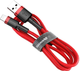 Kabel Baseus Cafule Cable USB for IP 2.4 A 1 m Red (CALKLF-B09) - obraz 1