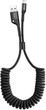 Kabel Baseus Fish-eye Spring Cable USB – Lightning 1 m 2.0 A Czarny (CALSR-01) - obraz 1