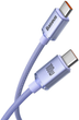 Кабель Baseus Crystal Shine Series Fast Charging Data Cable Type-C to Type-C 100 Вт 2 м Purple (CAJY000705) - зображення 2