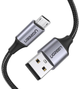 Kabel Ugreen US290 USB 2.0 to Micro Cable Nickel Plating Aluminum Braid 2 A 2 m Black (6957303861484) - obraz 1