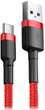 Кабель Baseus Cafule Cable USB for Type-C 3 A 1 м Red (CATKLF-B09) - зображення 1