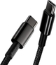 Кабель Baseus Tungsten Gold Fast Charging Data Cable Type-C to Type-C 100 Вт 1 м Black (CATWJ-01) - зображення 6