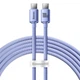 Кабель Baseus Crystal Shine Series Type-C to Type-C 100W (2m) purple - зображення 1