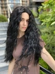 Парик на сетке Lace Wig Bess-1B длинный черный, 75 см, термостойкое волокно - изображение 1