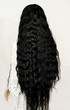 Парик на сетке Lace Wig Богемия тон 1B длинный черный мягкий, 100 см, термостойкое волокно - изображение 9