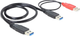 Кабель Delock USB Type-A - USB Type-A + USB Type-A M/M/M 0.6 м Black (4043619829088) - зображення 1