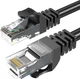 Патч-корд Essager TopSpeed Cable Ethernet Cat6 RJ45 Splitter Network Round Cable 10 м Черный (EXCWXY-JSF01) - изображение 1