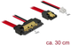 Kabel Delock SATA-III 22 Pin - SATA 7 Pin + 2 Pin Power F/F/F 0.3 m Red/Black (4043619852420) - obraz 1