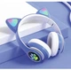 Навушники з котячими вушками VZV23M Cat Ear з Bluetooth гарнітурою та LED підсвічуванням Синій - изображение 2