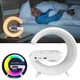 Настільна лампа нічник Light Sound Machine з бездротовою зарядкою 15W та Bluetooth-колонкою G63 White - зображення 7