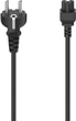 Kabel zasilający Hama IEC-C5 - CEE7/7 M/M 1.5 m Black (4047443443618) - obraz 1