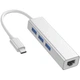 Розгалужувач, USB-C хаб з інтернет-підключенням MH05 | Концентратор 4-1: 3 x USB 3.0 + Ethernet RJ45 - зображення 1