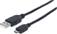 Kabel Manhattan USB Type-A - micro-USB M/M 0.5 m Black (766623325677) - obraz 1