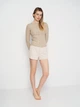 Пижамные шорты женские атласные H&M 1070455arl XS Бежевые (PS2030000287376) - изображение 2