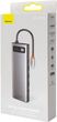 USB Hub Baseus CAHUB-CT0G Metal Gleam Series 11-in-1 Multifunctional Type-C Gray (CAHUB-CT0G) - obraz 8