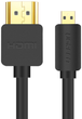 Kabel Ugreen HD127 micro HDMI to HDMI v2.0 UltraHD 4K-3D 2 m Black (6957303831036) - obraz 1