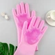 Силиконовые перчатки Magic Silicone Gloves Pink для быта - изображение 6
