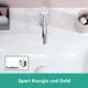 Cмеситель для умывальника однорычажный HANSGROHE Tecturis S EcoSmart+ хром латунь с донным клапаном 73314000 - изображение 4