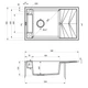Мойка для кухни DEANTE гранитная Magnetic 820x500мм прямоугольная врезная с сифоном серая ZRM_T113 - изображение 2