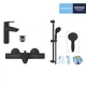 Набір змішувачів 3 в 1 для ванної кімнати Grohe QuickFix Start Black UA303304TM - изображение 13