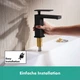 Cмеситель для умывальника с джойстиком HANSGROHE Tecturis E CoolStart EcoSmart+ черный латунь с донным клапаном 73014670 - изображение 6