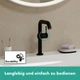 Cмеситель для умывальника однорычажный HANSGROHE Tecturis S EcoSmart+ черный латунь с донным клапаном 73360670 - изображение 5