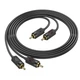 Аудіо-кабель тюльпан RCA на RCA Hoco red і white double lotus audio cable (1,5м). Black - зображення 3