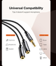 Кабель Ugreen AV134 3.5 мм Male to 2 Female Audio Cable 25 см White (6957303817399) - зображення 4