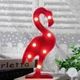 Декоративний настільний світлодіодний світильник нічник Toys Lamp Фламінго 3D рожевий на батарейках - зображення 1