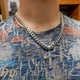 Цепочка мужская Steel Braiding 9мм с крестом. Кубинское плетение, качественная медицинская сталь - изображение 2