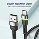 Кабель зарядний Essager USB-A to Type-C Colorful LED 3 A 1 м Black (EXCT-XCD01) - зображення 3