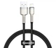 Кабель зарядний Baseus USB - Lightning Cafule Series Metal Data Cable 2.4 A 0.25 м Black (CALJK-01) - зображення 1