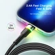 Кабель зарядный Essager USB - Lightning Colorful LED 2.4A USB Cable Fast Charging 1 м Black (EXCL-XCD01) - изображение 5