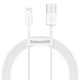 Кабель зарядный Baseus USB - Lightning Superior 2.4A 1.5 м White (CALYS-B02) - изображение 1