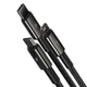 Кабель зарядный Baseus Tungsten 3в1 USB to Lightning / USB Type C / micro USB 3.5 А 1.5 м Black (CAMLTWJ-01) - изображение 2