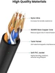 Високошвидкісний інтернет-кабель UGREEN Cat 6a мережевий шнур патч-корд RJ45 5 м Black (NW122) - зображення 3