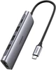 USB-концентратор UGREEN USB хаб 5-в-1 PD100W 3 x USB 1 х USB Type C 1 x HDMI 4K при 60 Гц Grey (CM136) - изображение 1
