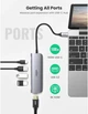 USB-концентратор UGREEN USB хаб 5-в-1 PD100W 3 x USB 1 х USB Type C 1 x HDMI 4K при 60 Гц Grey (CM136) - изображение 3