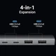 USB-концентратор UGREEN USB C хаб 10Gbps, 2 USB-C 3.2, 2 USB-A 3.2 Gray (CM480) - изображение 2