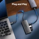 USB-концентратор UGREEN USB C хаб 10Gbps, 2 USB-C 3.2, 2 USB-A 3.2 Gray (CM480) - изображение 4