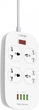 Сетевой фильтр-удлинитель LDNIO 4 розетки 2500W 4 USB QC 3.0 3.4 A 2 м White (SC4407Q) - изображение 3