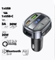 Автомобильный блютуз адаптор FM-трансмиттер HOCO E70 Модулятор Bluetooth MP3 с функцией быстрой зарядки + слот micro-SD PD30W+QC3.0 Громкая связь Черный - изображение 2