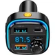 FM-трансмітер модулятор XO BCC08 BT/MP3/2USB/Type-C/3.1A Car Charger зі швидким заряджанням для телефону LED Чорний - изображение 3