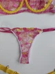 Сексуальный комплект нижнего белья с поясом и чокером Sexy S желто-розовый (8-61) - изображение 4