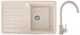 Мойка кухонная, прямоугольная, композитная Valetti 17L 76х46см Бежевая + смеситель - изображение 1