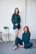 Женский домашний комплект тройка кофта, шорты и брюки Carmen S-M зеленый - изображение 8